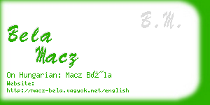 bela macz business card